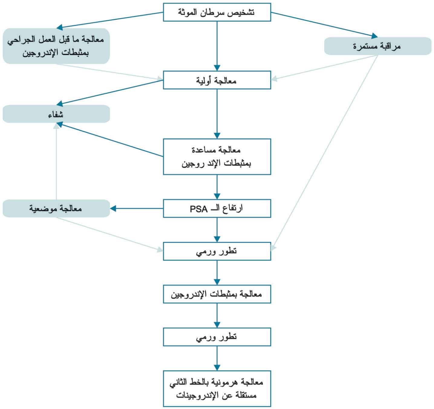 خوارزمية تبين خطة العلاج بعد التشخيص الأولي